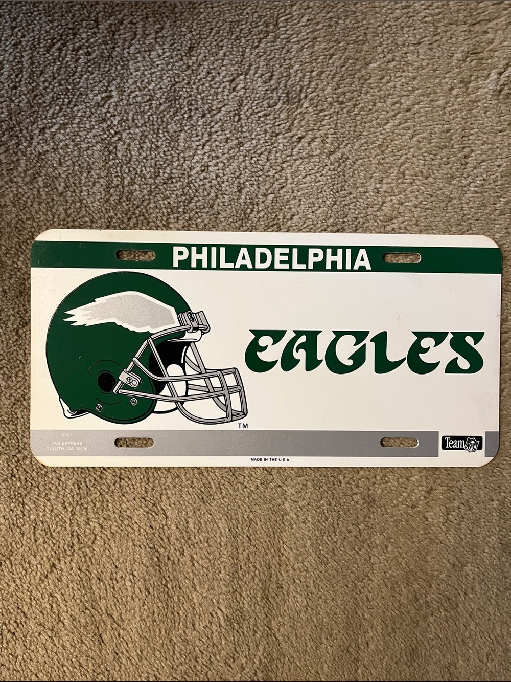Philadelphia Eagles plastic Vintage Booster / License Plate